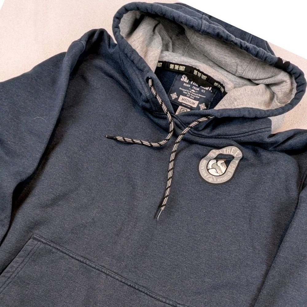 Ski The East Hoodie Medium  Blue Born From Ice Mountain Graphic Pullover